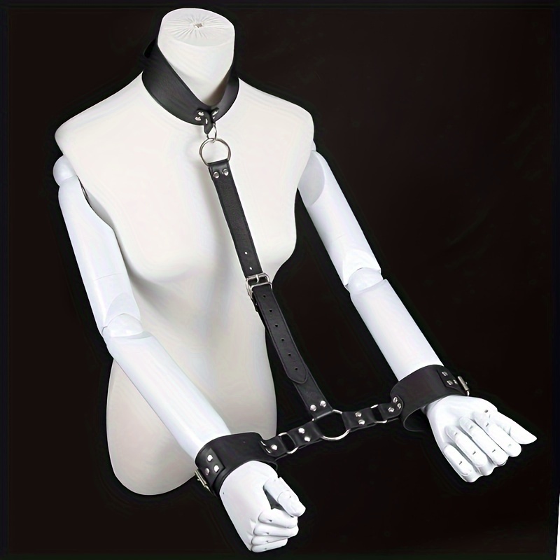 Juego Bondage Bdsm Cuero Esposas Sexuales Esposas Collar - Temu