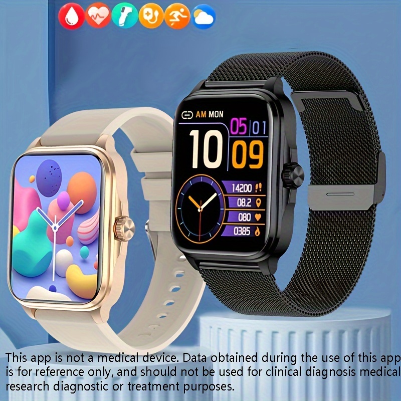  Reloj inteligente (responder/hacer llamadas), reloj inteligente  de 1.7 pulgadas para teléfonos Android e iOS con seguimiento de frecuencia  cardíaca del sueño, 28 modos deportivos, oxígeno en sangre, control de voz  Ai