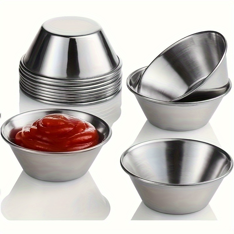 

10pcs/15pcs Small Cake Cup, Sauce Cup, Dipping Sauce Cup, Round Condiment Cup, Kitchen Gadgets Tableware For Restaurants, Food Trucks