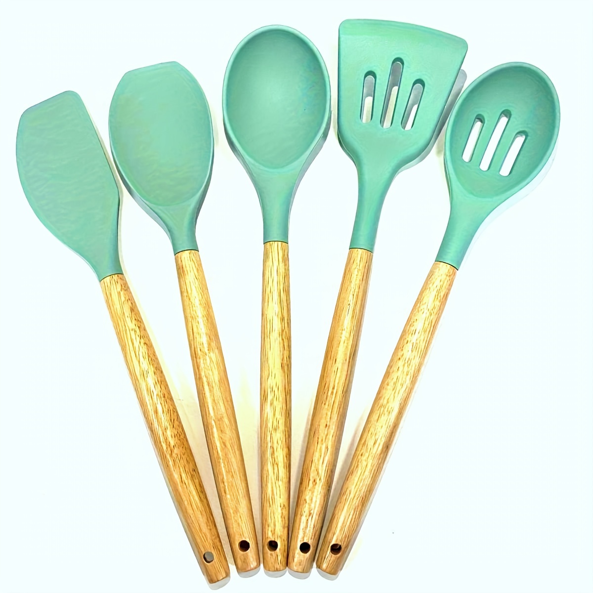 Heat Resistant Green Silicone Kitchen Utensils Set Cooking Tools
