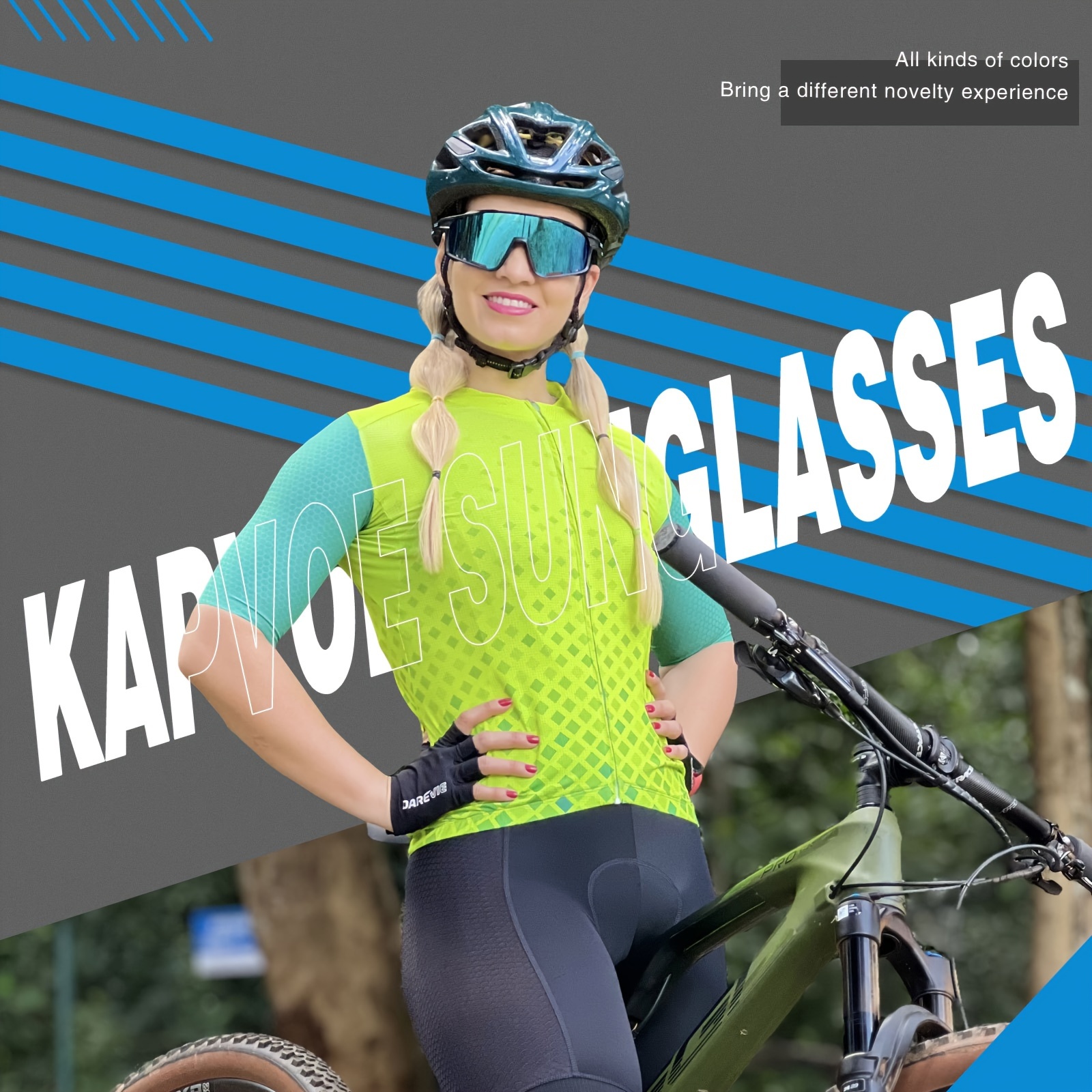 KAPVOE Gafas de Ciclismo Polarizadas Hombre MTB Gafas Mujer Gafas