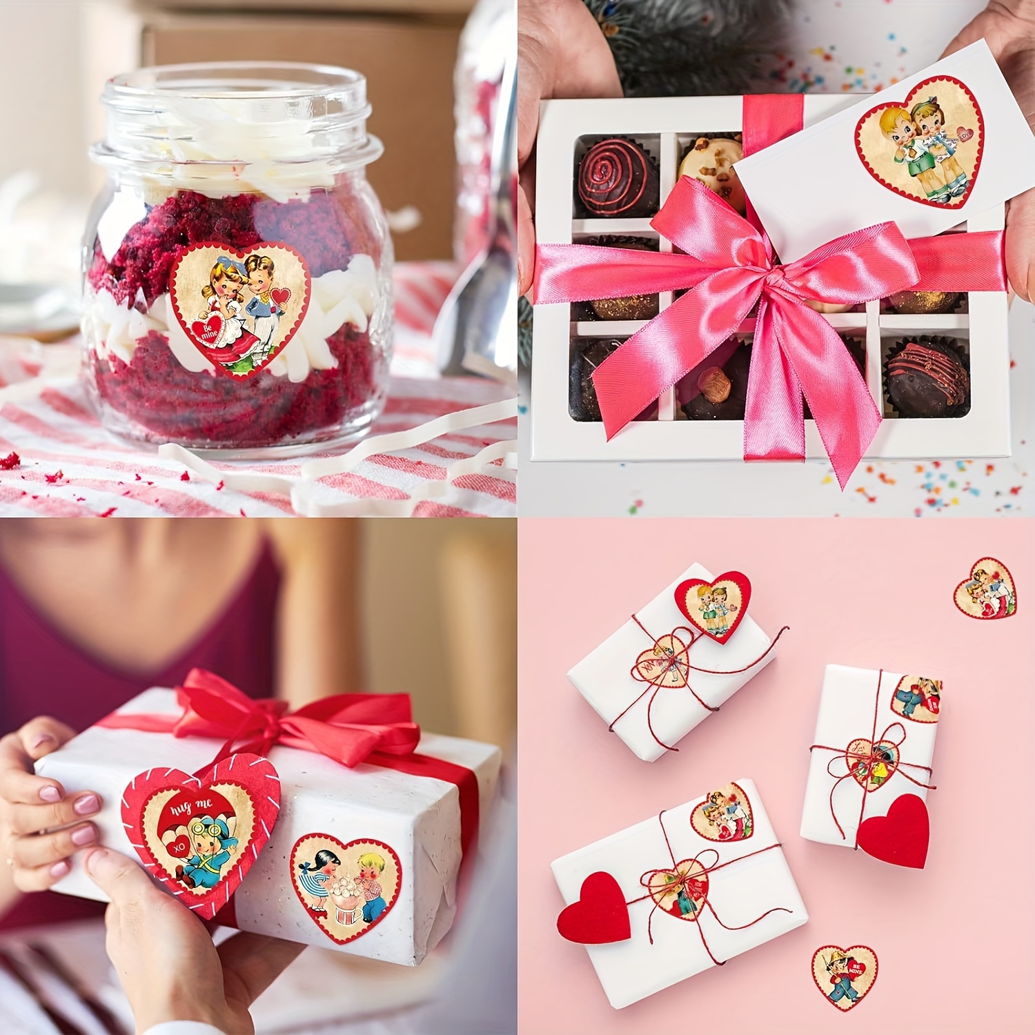 500 PCS Stickers For Kids, Valentines Day Stickers Love Decorative Red  Heart Stickers Labels For Teachers Classrooms Accessories Cards Envelopes  Boxes