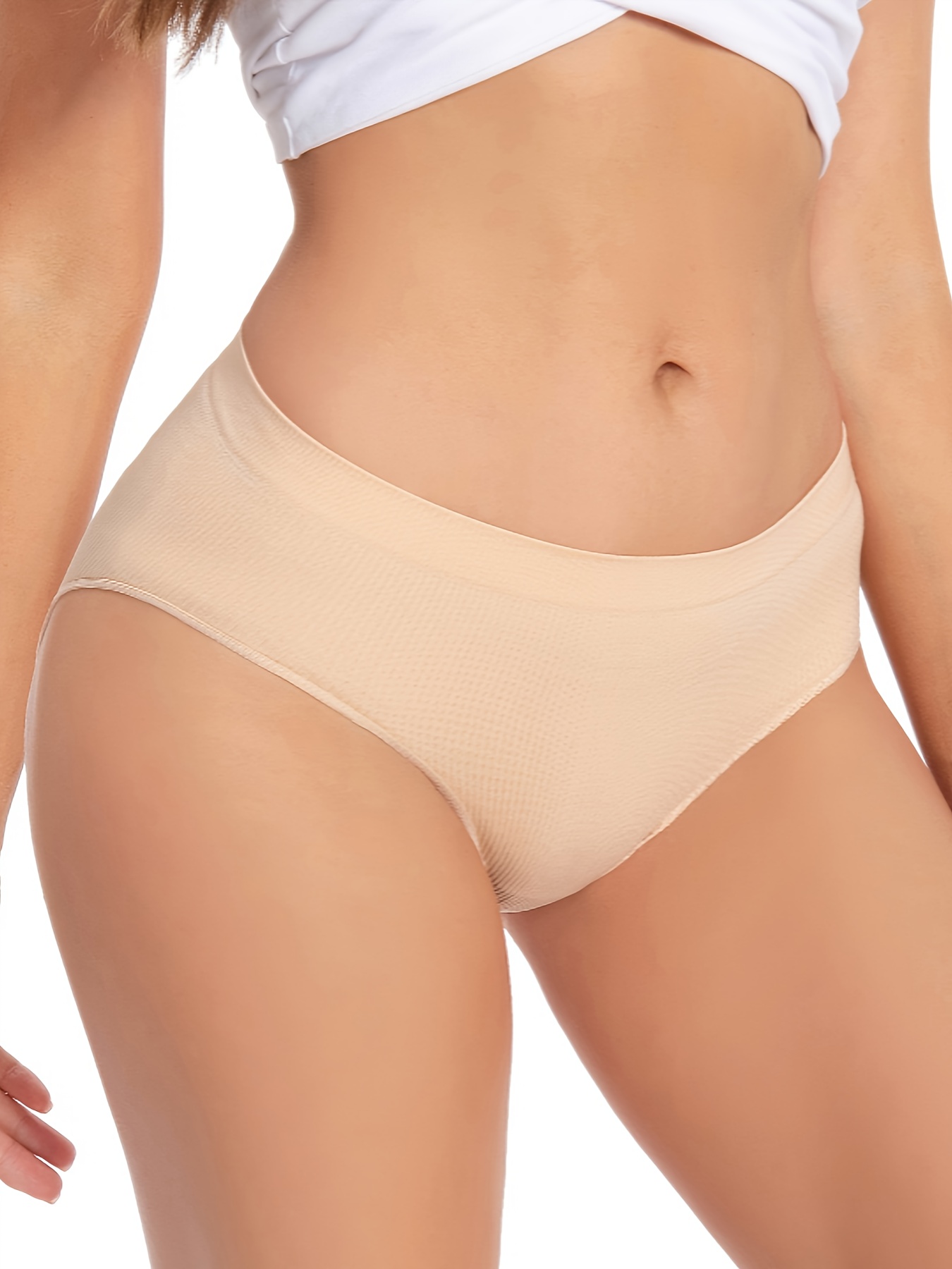 Simple Solid Briefs Soft Comfy Stretchy Intimates Panties - Temu