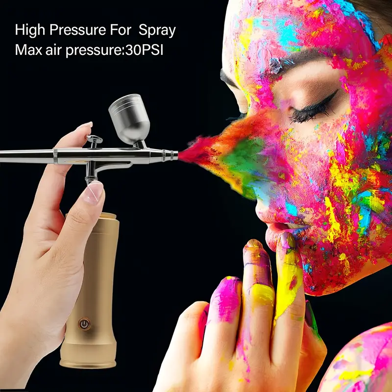 Airbrush Rechargeable Cordless Airbrush-Kit Compressor - 30PSI High  Pressure Airbrush Gun with Hose Wireless Air Brush for Model
