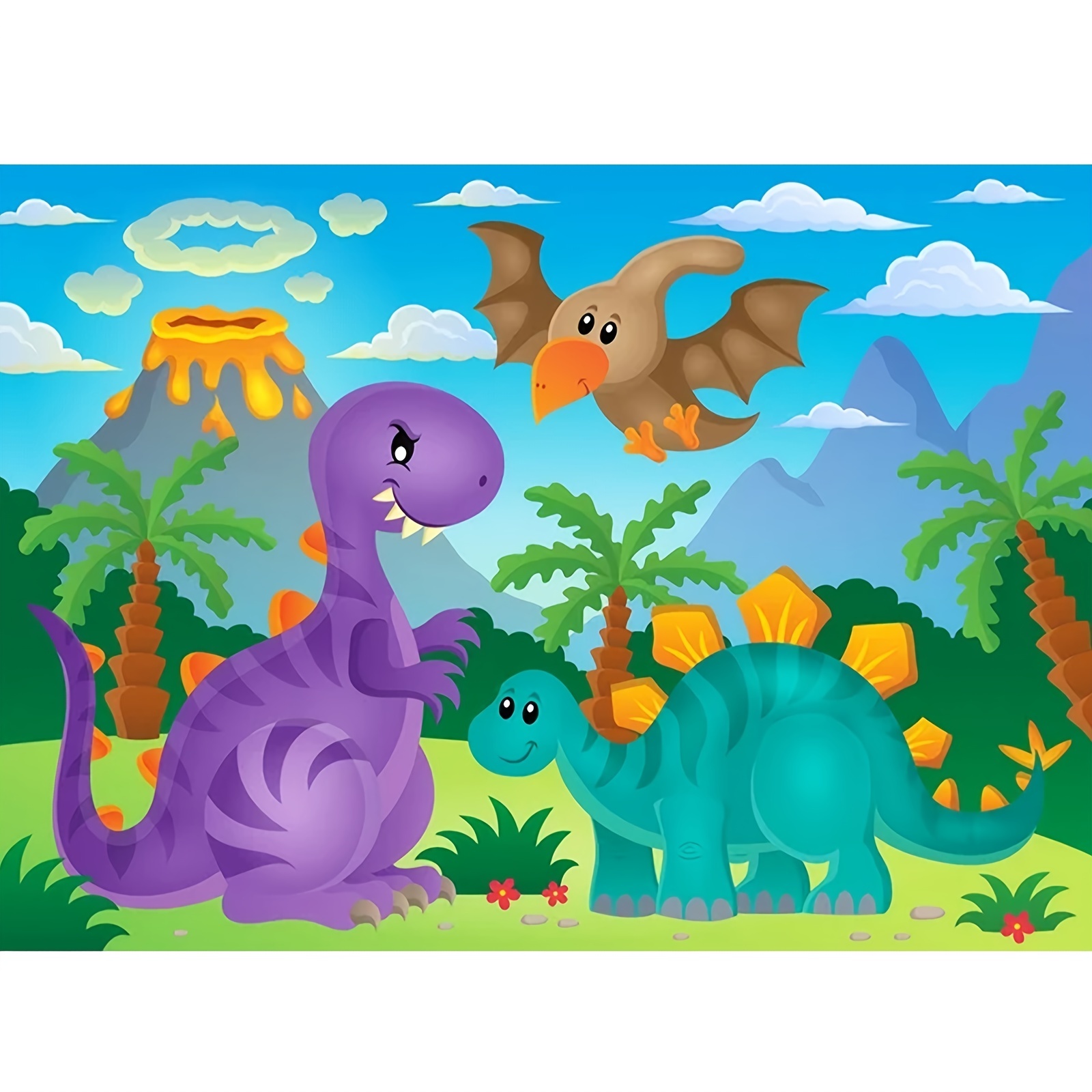 5D Diamond Painting Cartoon Dinosaur Read Kit