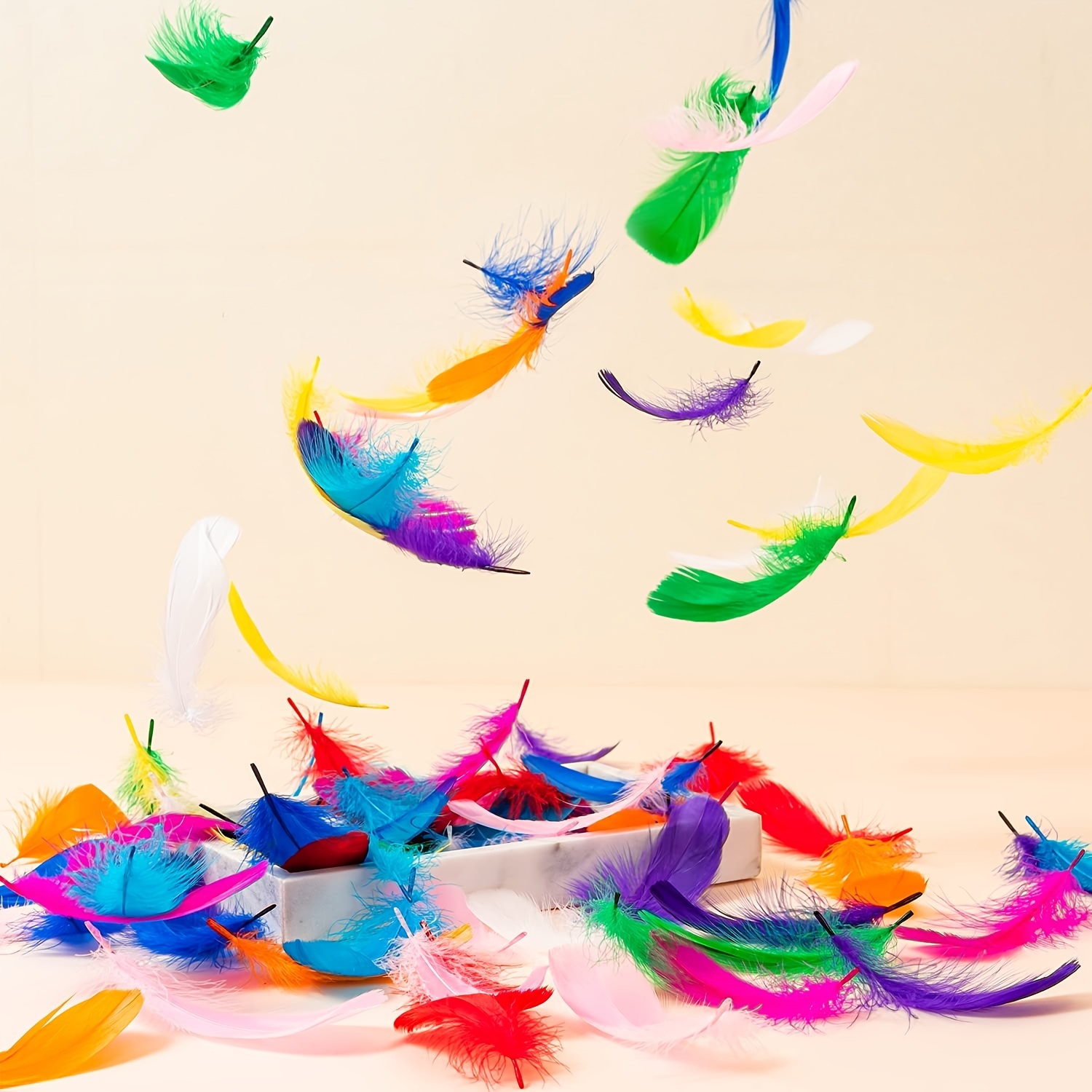 Plumas coloridas para manualidades, manualidades, plumas de arco iris para  decoración de fiesta de atrapasueños, máscara de plumas, fabricación de