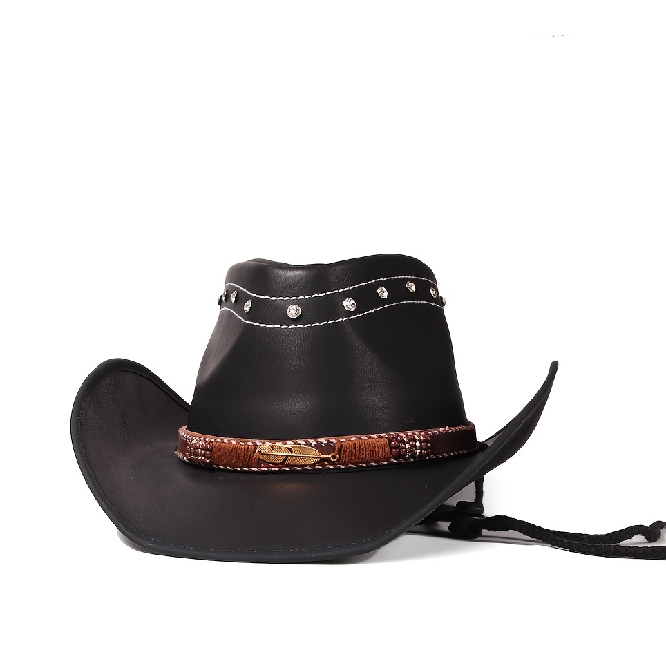 1 Pieza Mumuwu Sombrero Vaquero Cuero Sombrero Vaquero Occidental