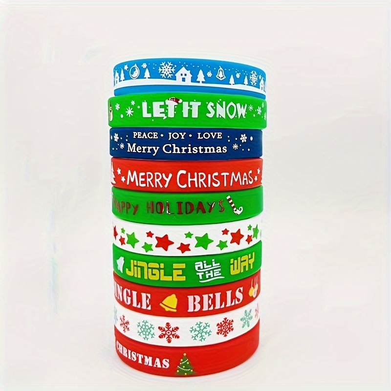 Christmas Silicone Bracelets Rubber Wristbands Pack For Christmas Party  Favors Supplies Cute Bracelets Bulk Holiday Gifts For Students And  Christmas Stocking Stuffers - Temu