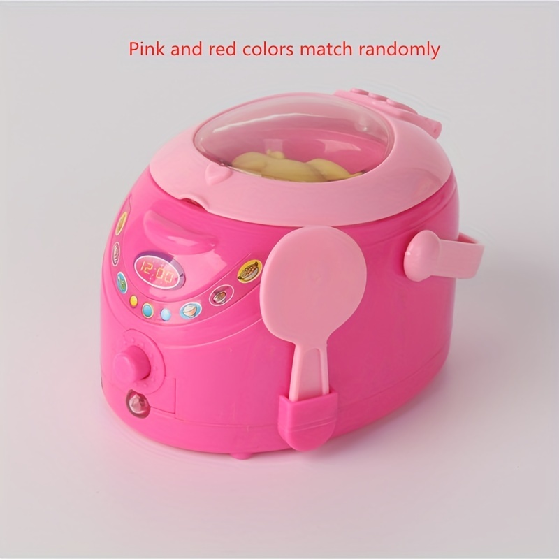 Pretend Play Kitchen Toy, DIY Decorative Rice Cooker Set Mini Electronic  Rice Cooker Toys With Voice For Cooking Appliances Gray 