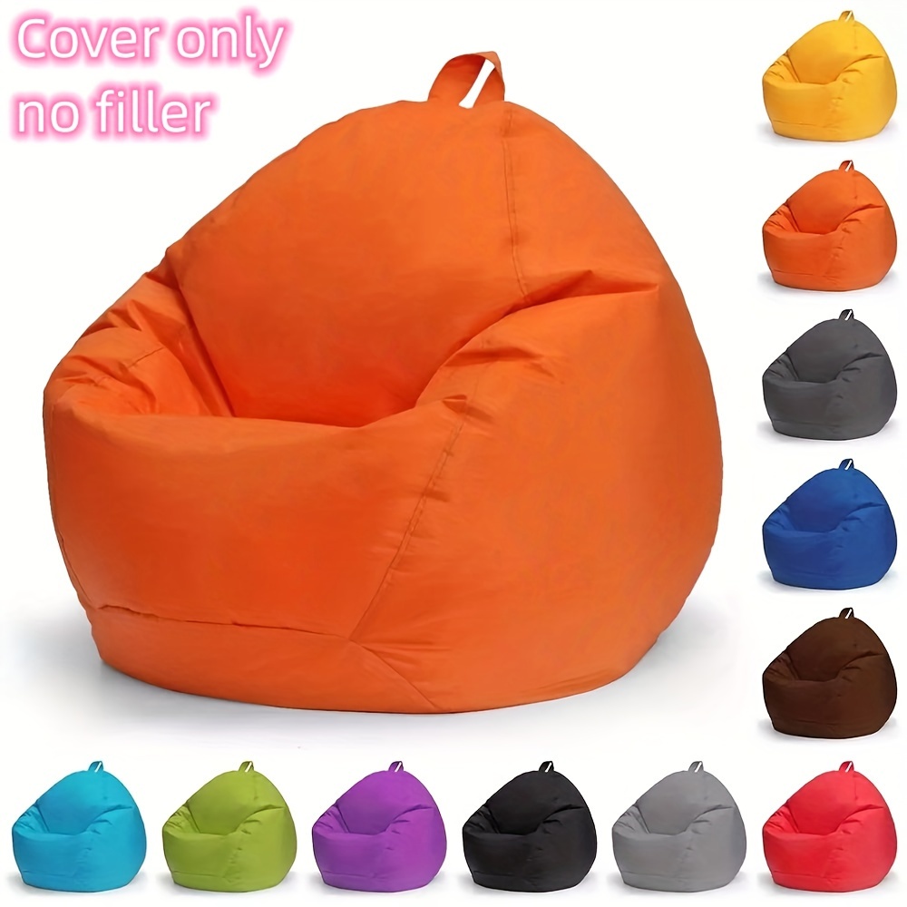 1pc Bean Bag Chair Cover, Large Circular Soft Fluffy Cover, For Living Room  Bedroom Office Home Decor, Without Filling