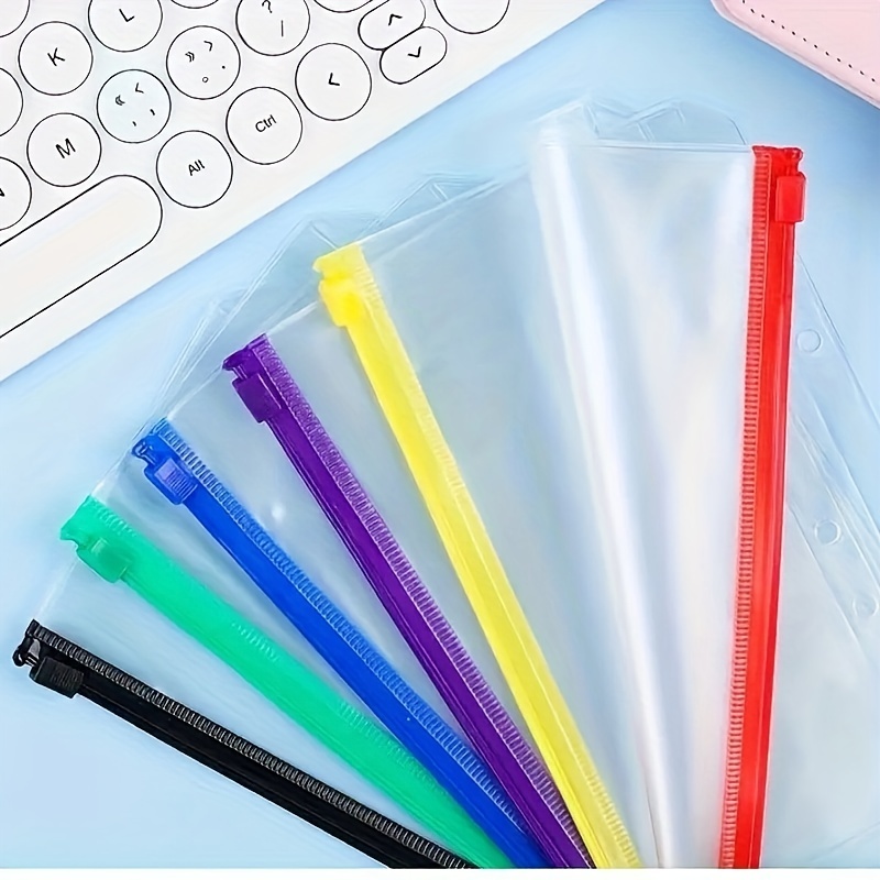 5pcs A5 A6 A7 Clear File Storage Pouches Envelopes Zip Lock Bags