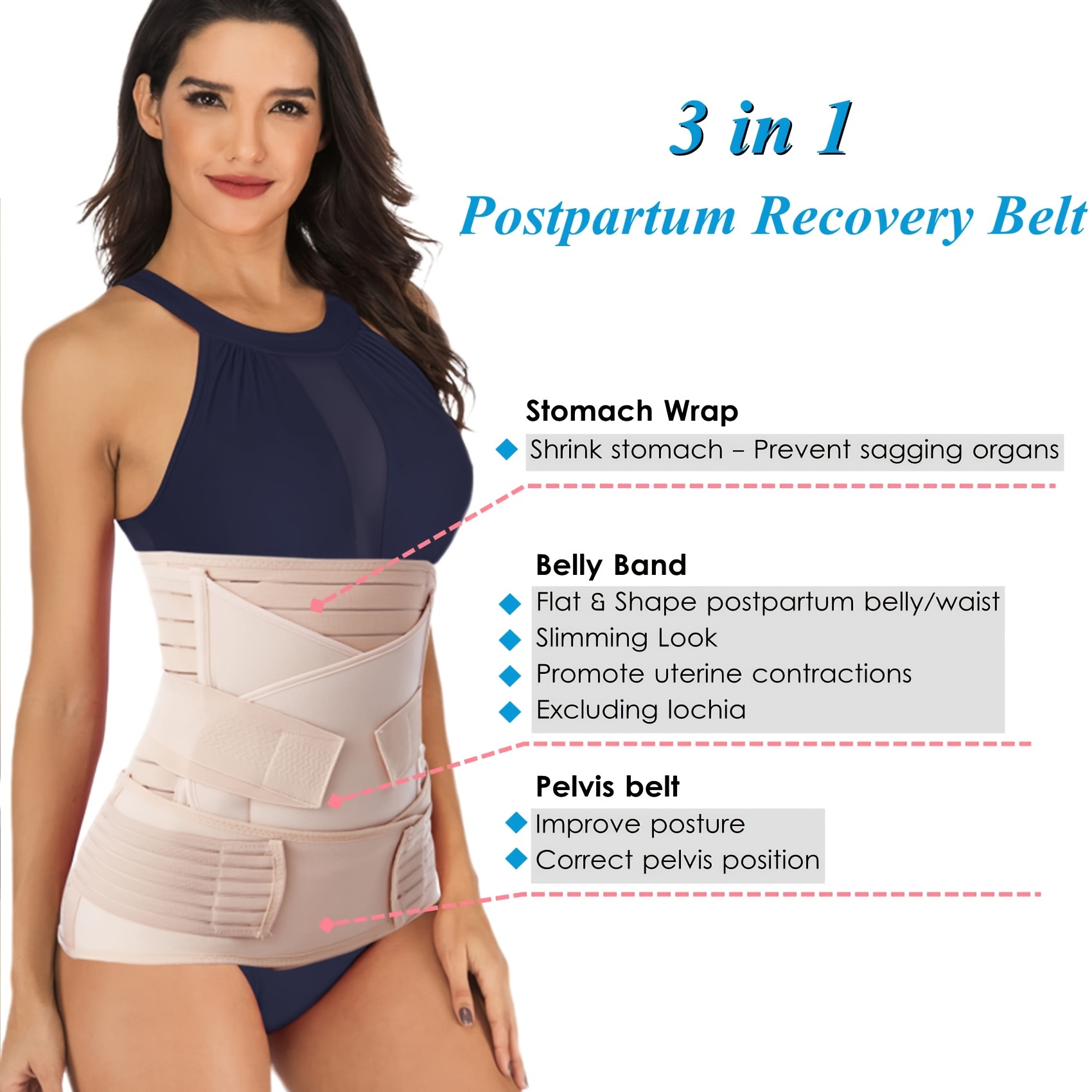 Postpartum Belly Wrap 3 In 1 Belt Shapewear Postpartum Shapewear