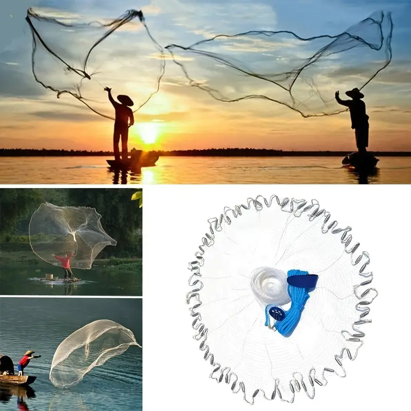 Traditional Hand Throwing Net Ringless Fishing Line - Temu Canada