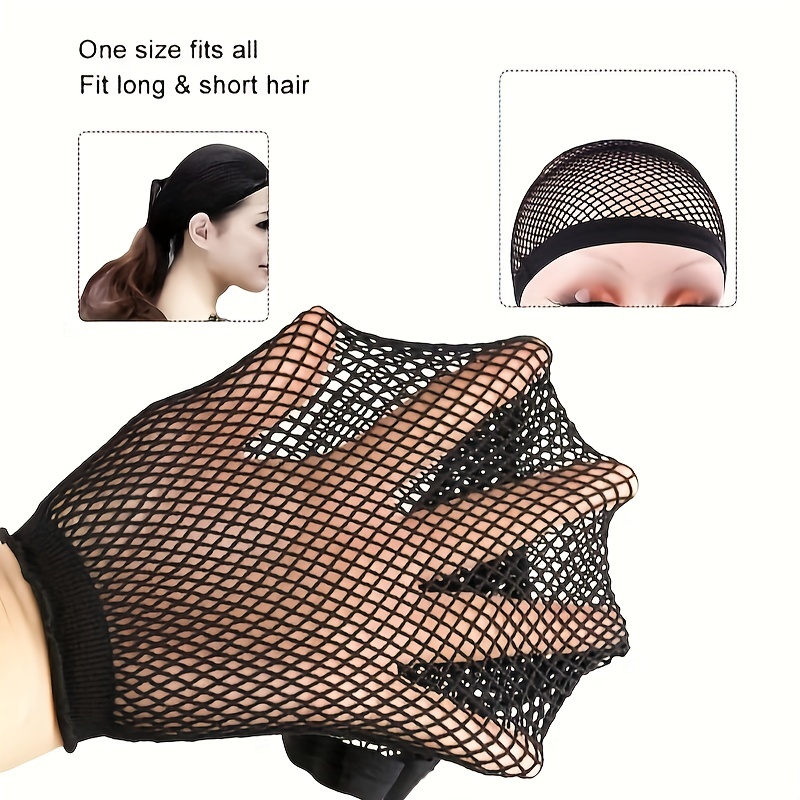 Black Hair Net, Hair Hood Stretch Mesh Dome Woven Hat Wig Net Breathable Mesh for Wig Accessories,Hair Products,Temu