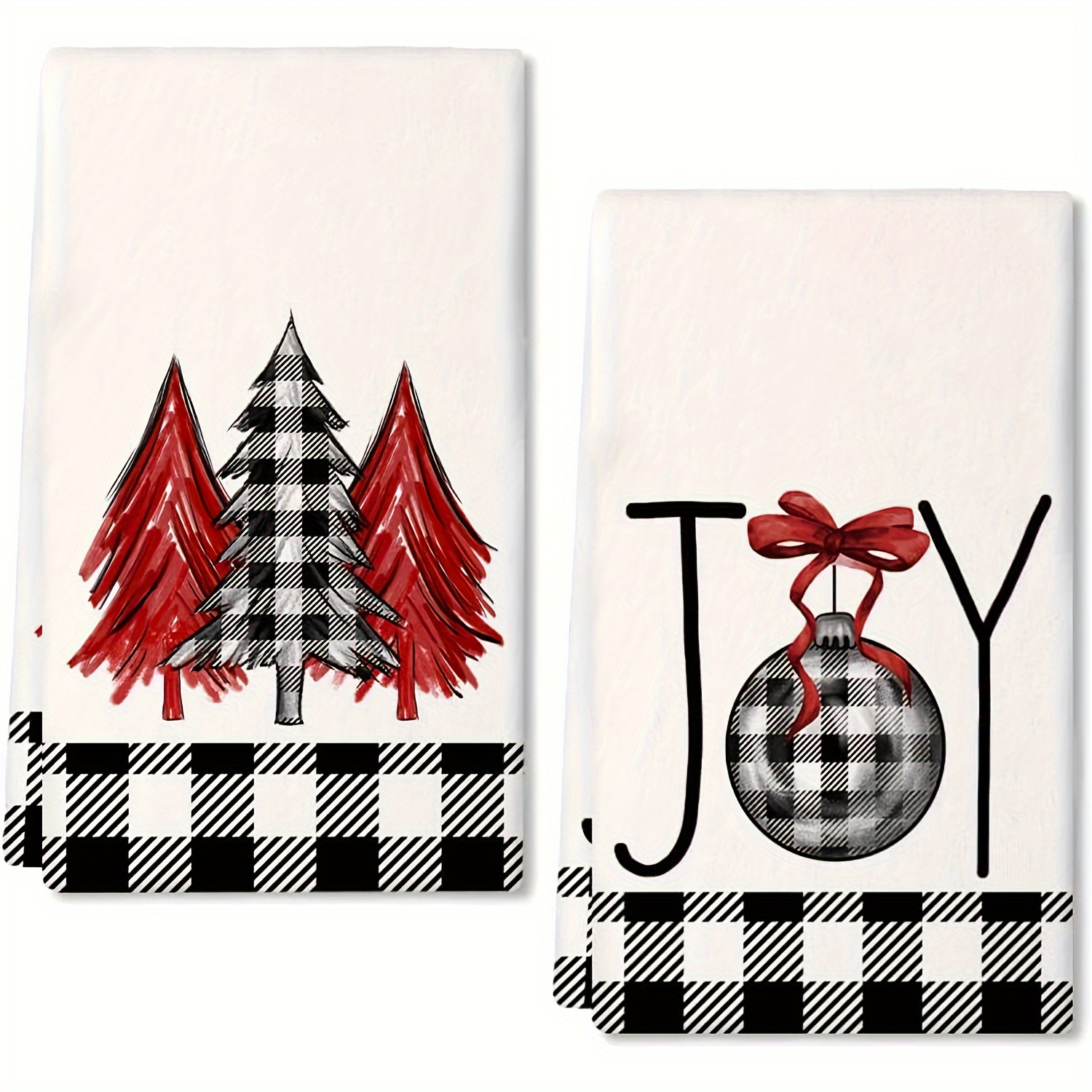 Tudomro 3 Pack Christmas Kitchen Dish Towels Red and Black Plaid Bathroom  Hand Towels Buffalo Check Hand Dish Cloths Xmas Soft Washcloths for Home Pa  - Imported Products from USA - iBhejo