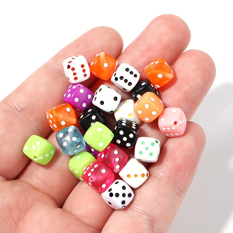 Acrylic Colorful Transparent Square Dice Beads Diy Mahjong - Temu