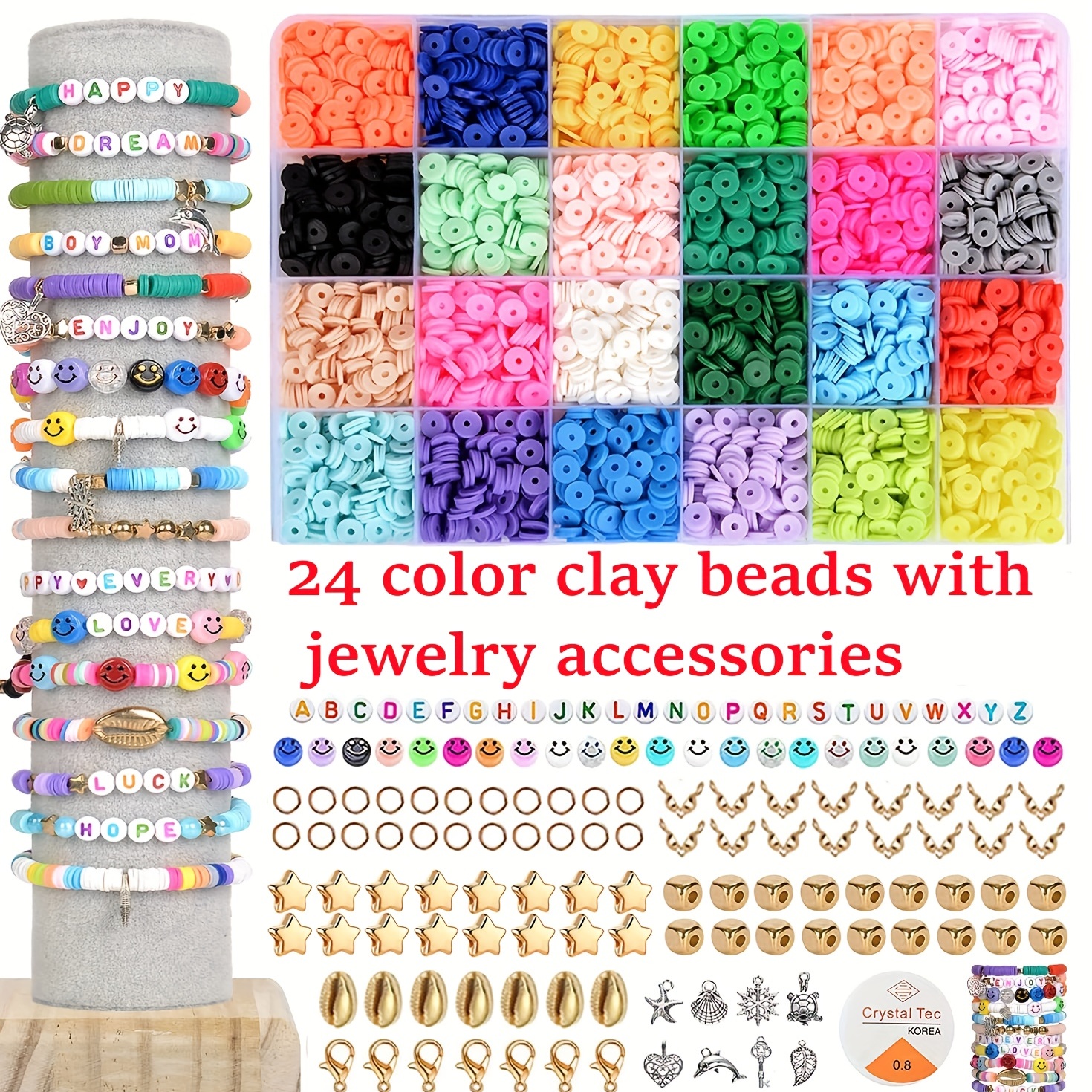 4000pcs Clay Beads Set for Bracelet Making Kit