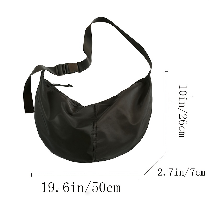 Nylon Simple Casual Monochrome Women's Crescent Shoulder Bag