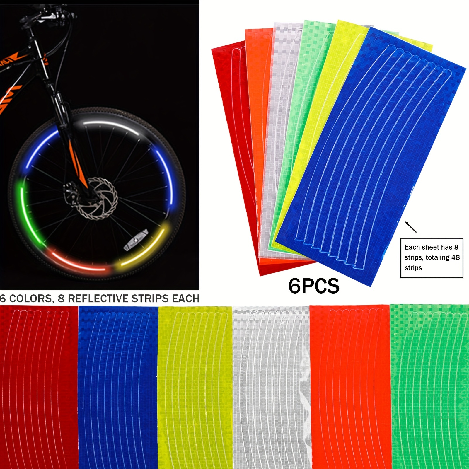 Bande réfléchissante pour rayons de vélo, 12 pièces, fil d'acier, bande  d'avertissement, accessoire de bicyclette - AliExpress