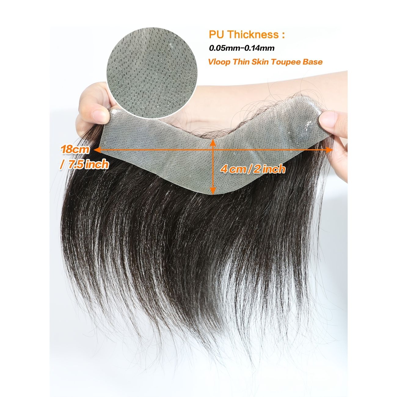 4 18 Front Straight Hair Topper With Bangs For Man Natural Black Hair  Extension Hairline Loss Straight Tape In Human Hair Toupee Frontal Hair  Pieces For Men | Shop Now For Limited-time