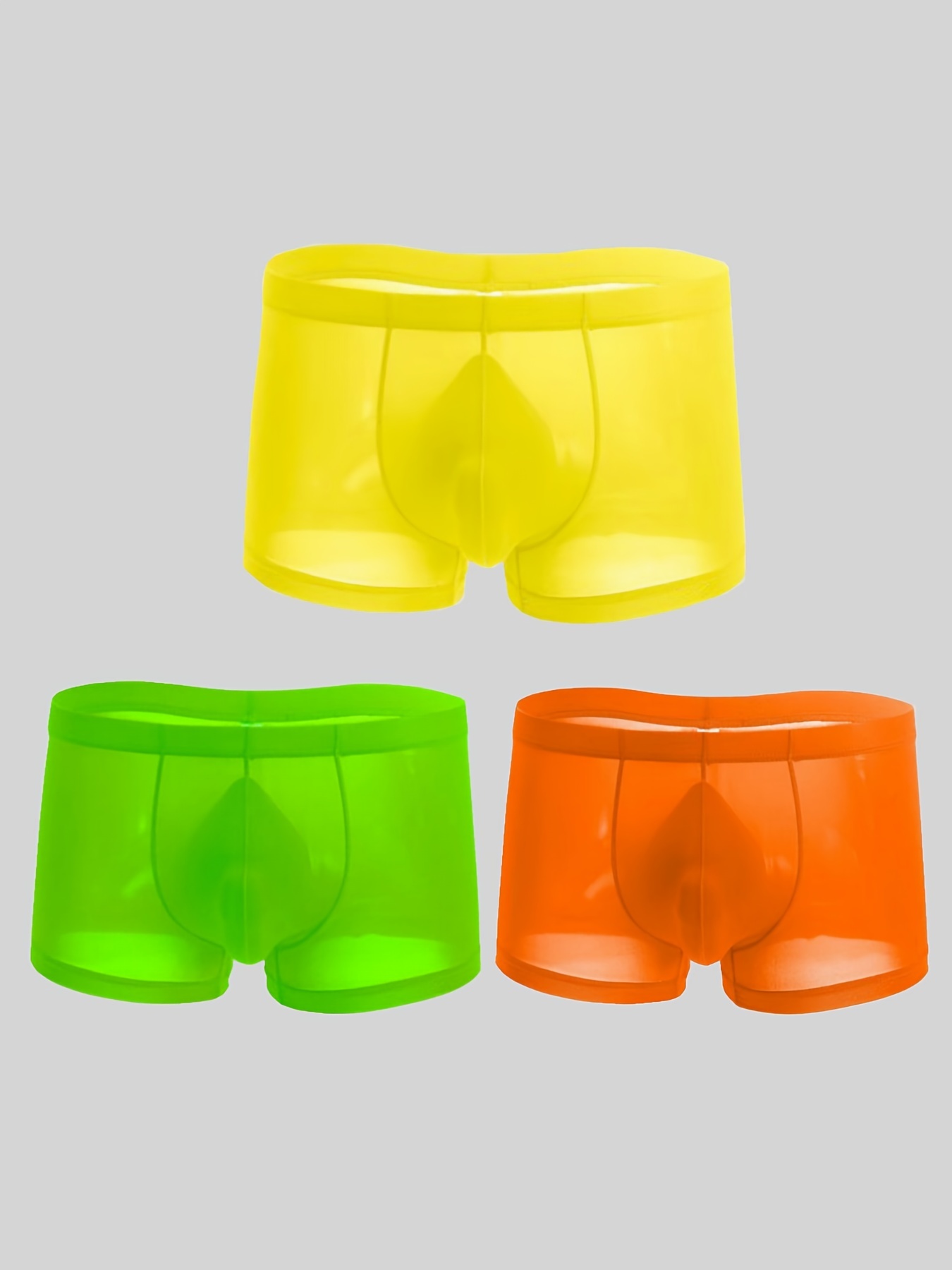 Liangzhou Men's Traceless Underwear Ice Silk Boxer Brief sexy see-through transparent  briefs 3color US M at  Men's Clothing store