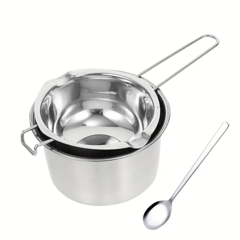 1set 2 Pack Stainless Steel Double Boiler Pot Melting Pot Soap Candle Candy  Making Tool Kit Wax Melting Heat Proof Bowl For Melting Candle, Wax