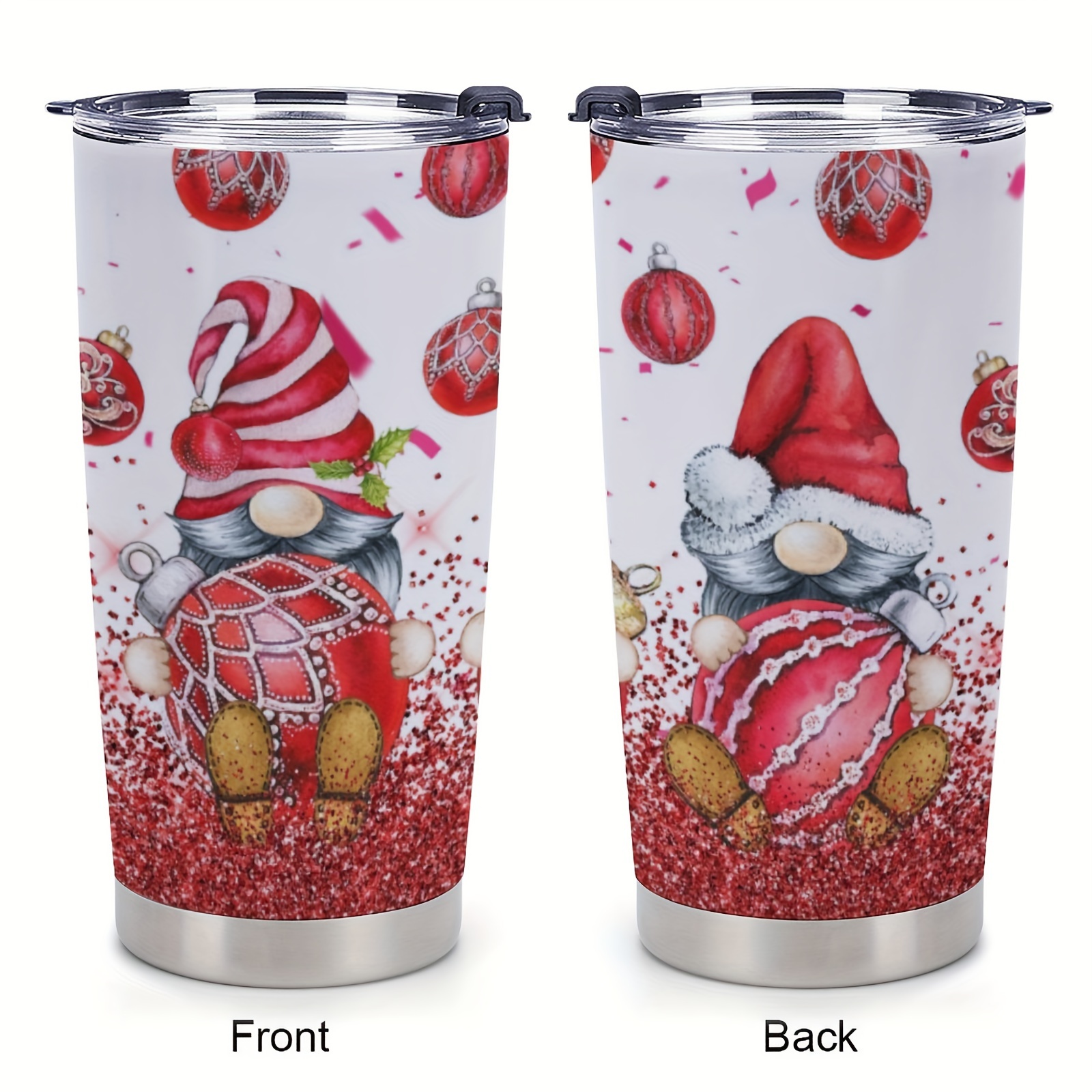 

1pc20oz, Stainless Cup, Santa Claus . Double-walled Vacuum Insulated Coffee Cup With Lid, Gift Car Outdoor Water Bottle