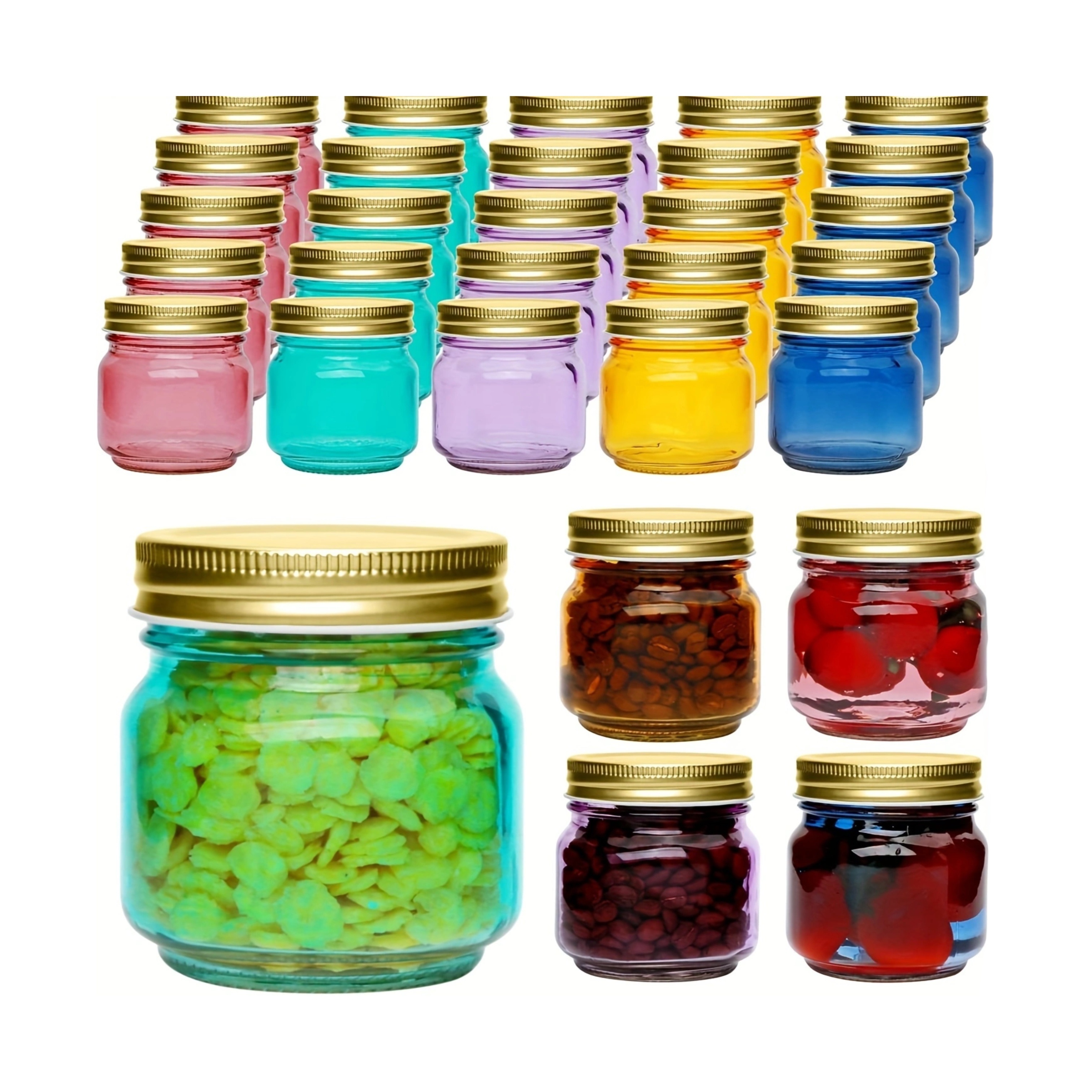 8 oz Glass Jars Mason Canning Regular Mouth - 36 Pack - NEW - Jelly, Meal  Prep