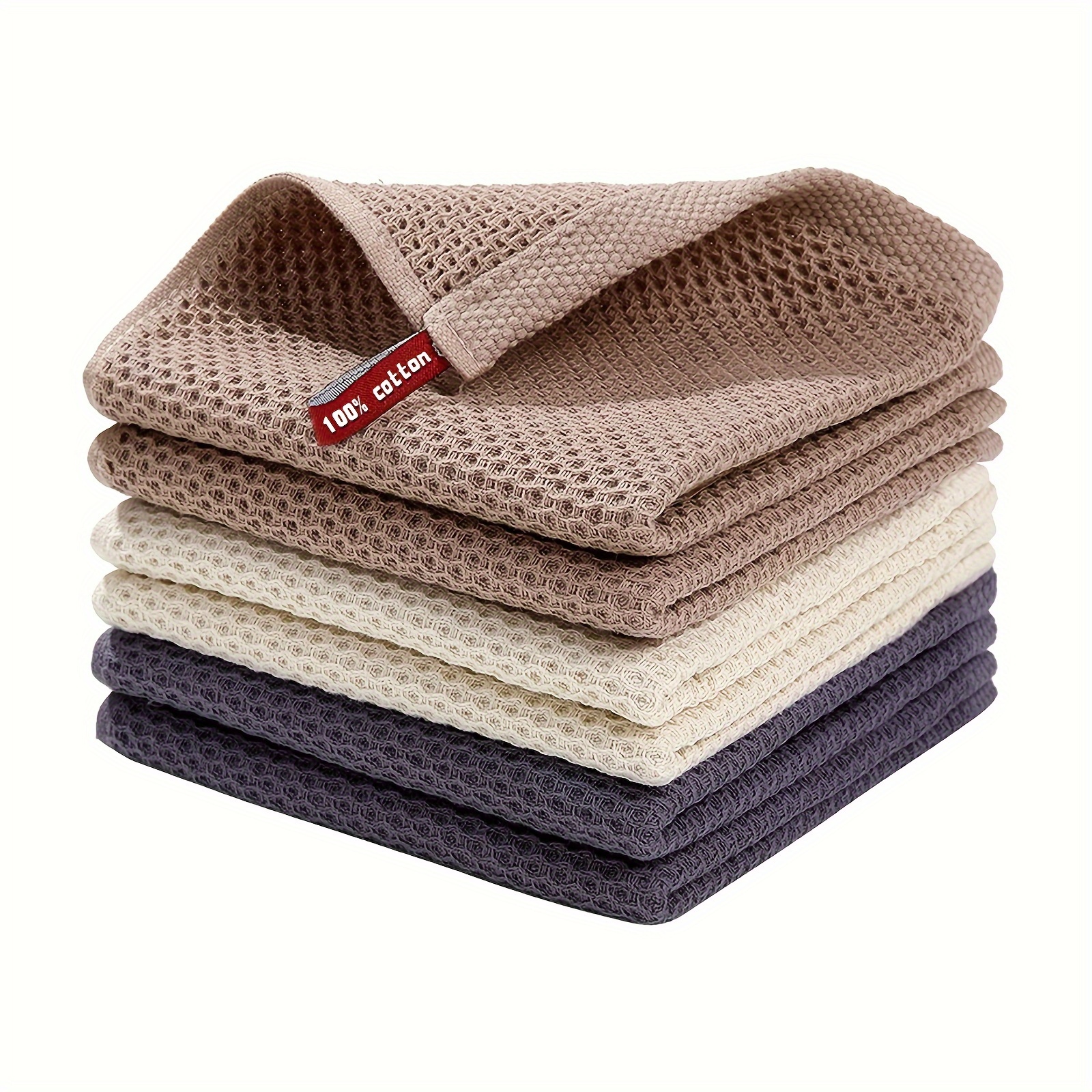 2 6 8pcs dish cloth waffle weave cotton dishcloths honeycomb kitchen towels absorbent quick dry tea towels multi purpose cleaning cloths for restaurant and home kitchen kitchen supplies