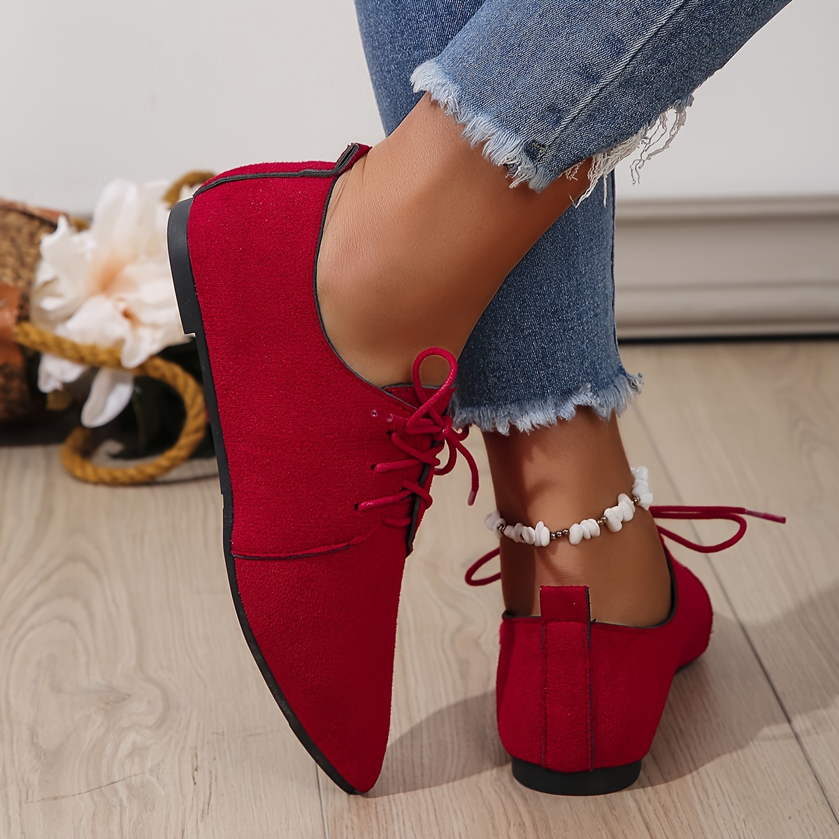 2023 fall collection womens pointed toe lace flats Temu Oman