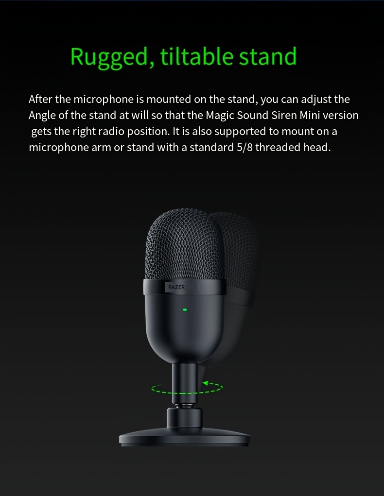 Original Razer Seiren Mini Black ultra-compact Condenser Microphone  Professional game microphone for girl