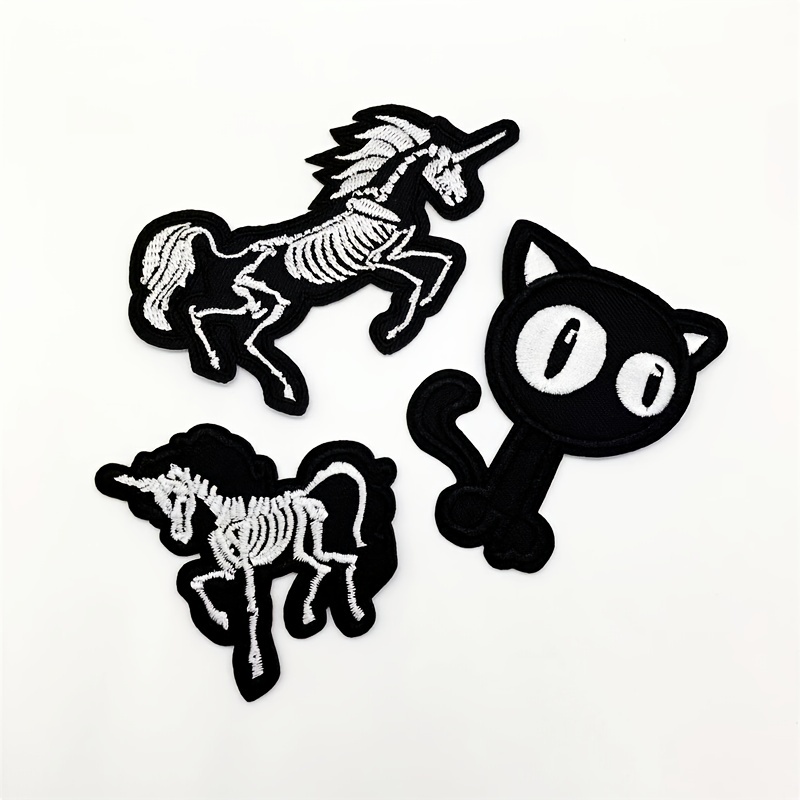 2pcs Black Patches For Clothing Iron On Patch Stickers For Clothes