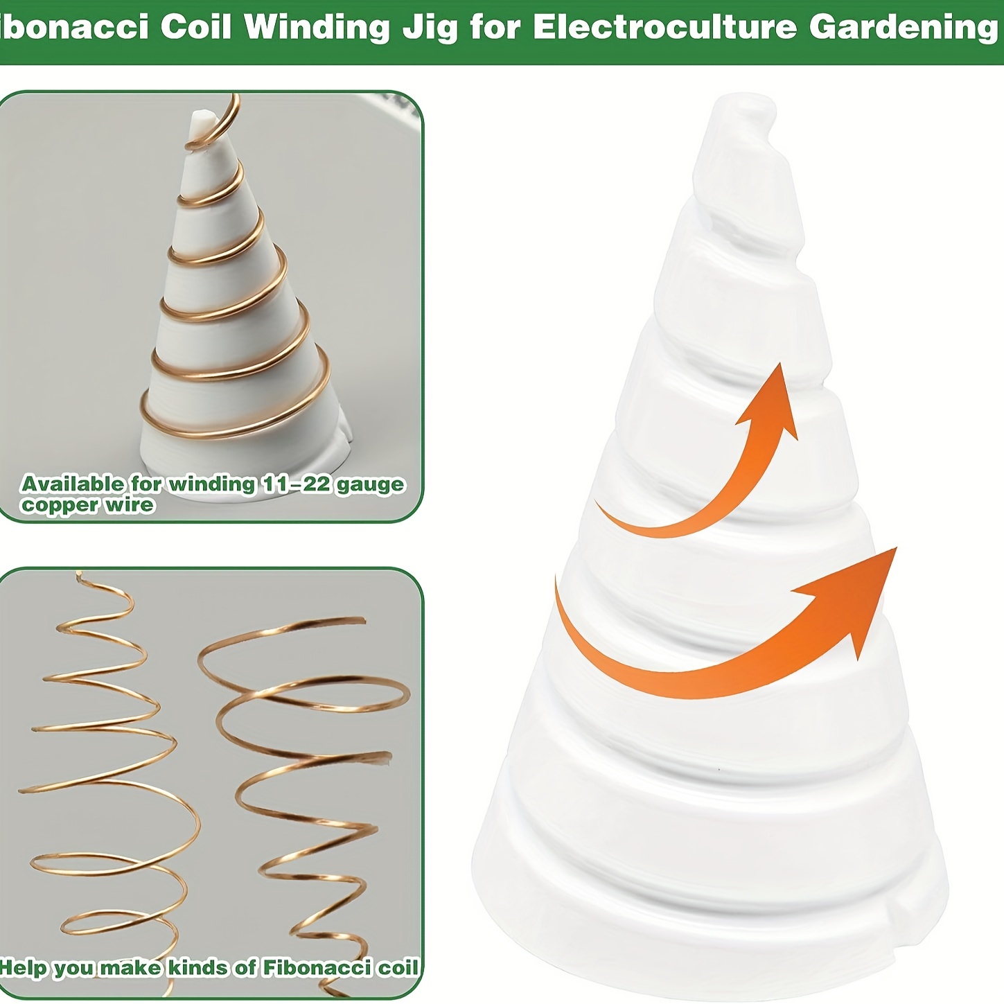 Electro Culture Cuivre Jardinage Antenne Outil de fabrication Fibonacci Bobine  Bobine Bobinage Jig pour Electroculture Jardinage