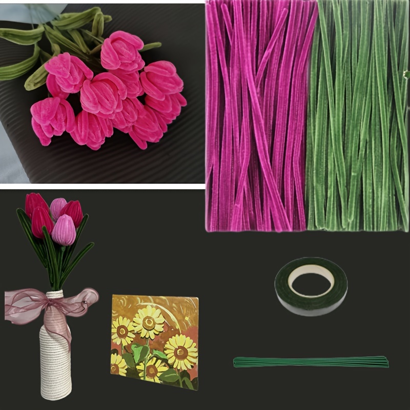  Cldamecy 200 pcs Purple OliveGreen Pipe Cleaners Set with  Floral Wires & Gardening Tape, Chenille Stems Pipecleaners for Tulip  Bouquet Making,Kids DIY Craft Projects and Decorations : Arts, Crafts &  Sewing