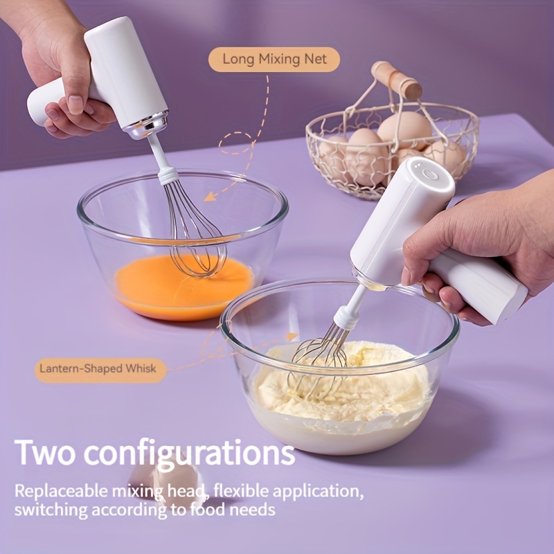 1pc Electric Handheld Egg Beater, Mini Milk Frother, Baking Whisk, Quick  Mixer For Cream, Rechargeable Stirring Rod For Home
