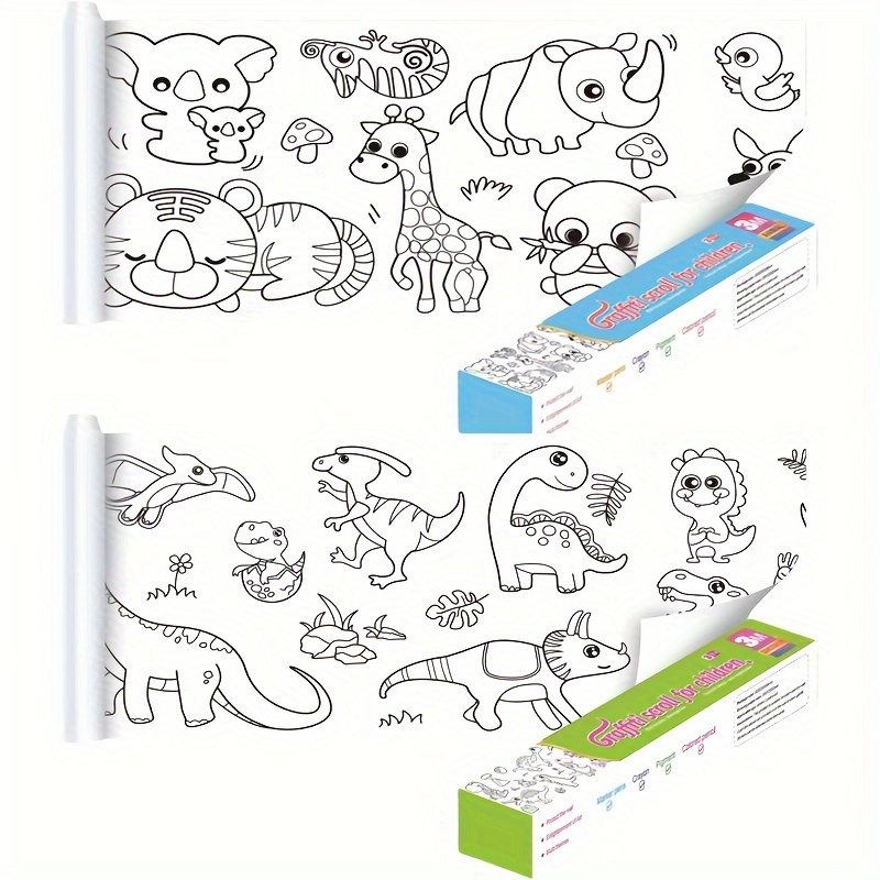 Children's Drawing Roll, Drawing Paper for Kids, 118 11.8 DIY Painting  Drawing Color Filling Paper, Re-Stick Drawing Paper Roll for Kids, Childrens  Coloring Roll(Animals)