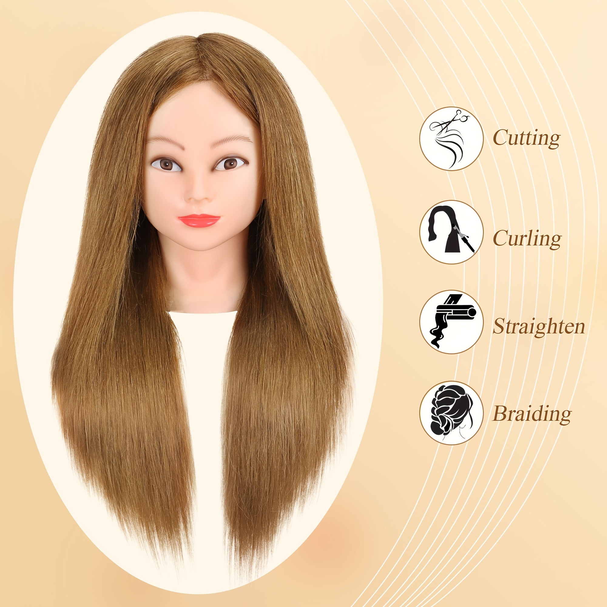 Premium Mannequin Head 75% Human Hair Practice Training Doll - Temu