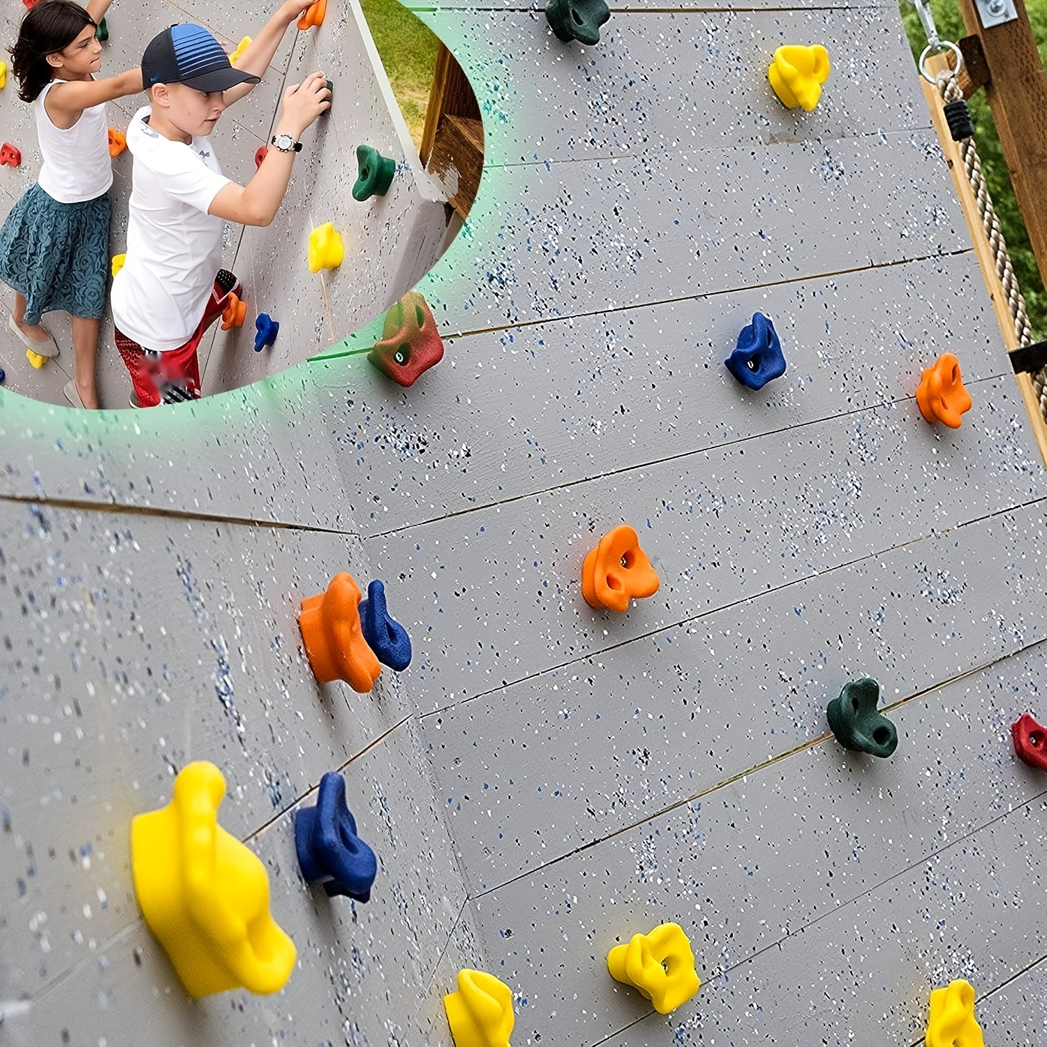 Crystal Lemon - Paquete de 10 soportes texturizados para escalada en roca  para niños con accesorios de instalación (paquete de 10 unidades)