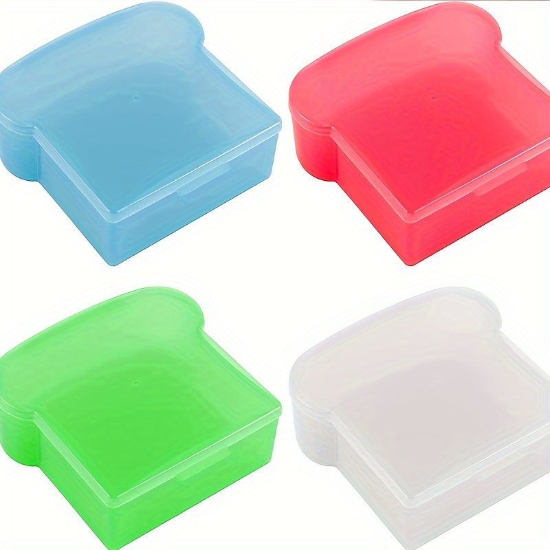 1pc Plastic Sandwich Container with Lid Reusable Food Storage Lunch Box, Green