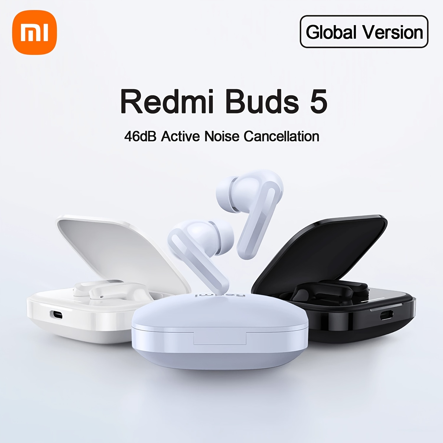 

Xiaomi Redmi Buds 5 , 46db Active Noise Cancellation, 12.4mm High-polymer Titanium-plated Diaphragm, 40h Long Battery Life.