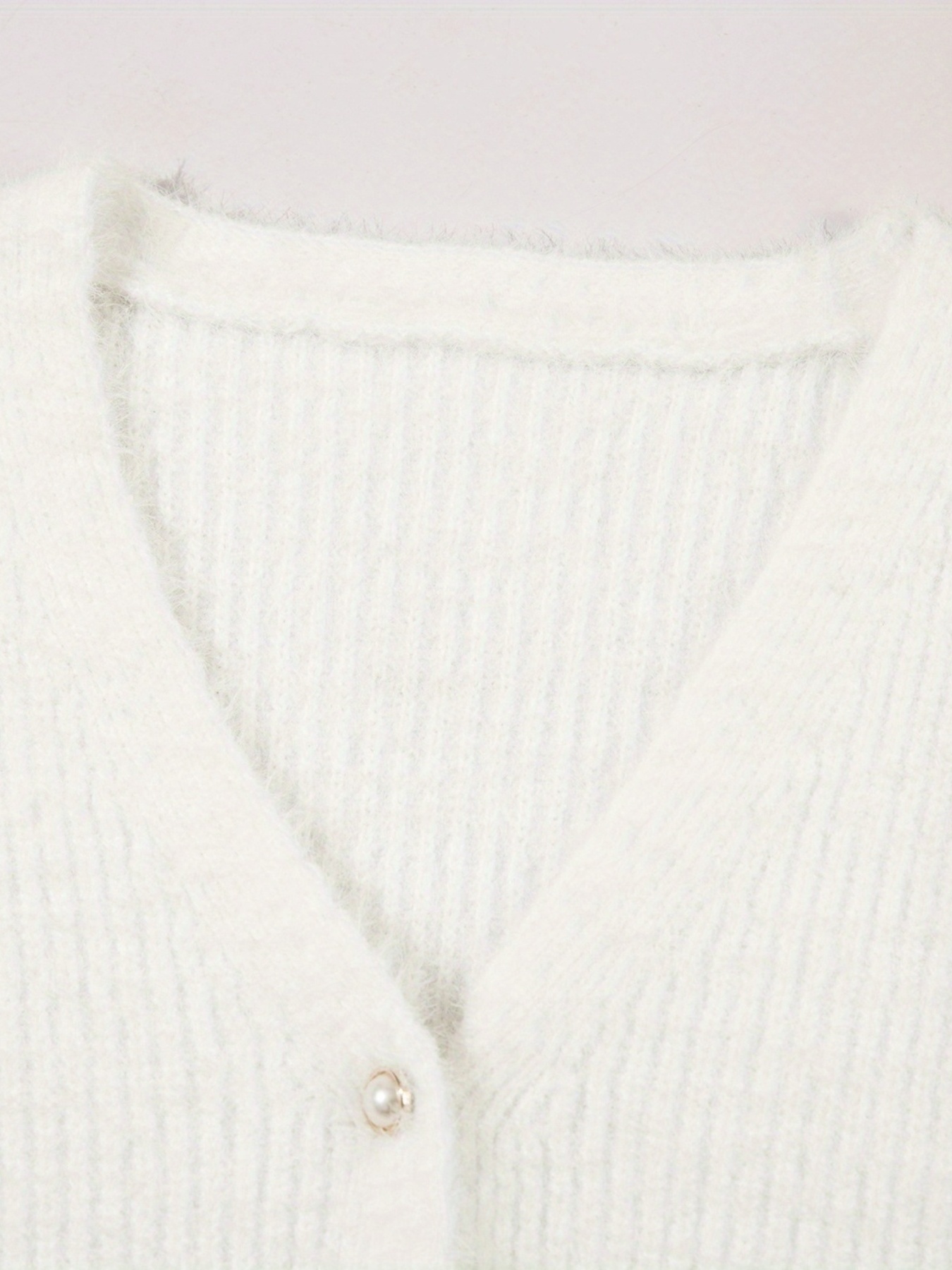 Cropped Cardigan - White - Ladies