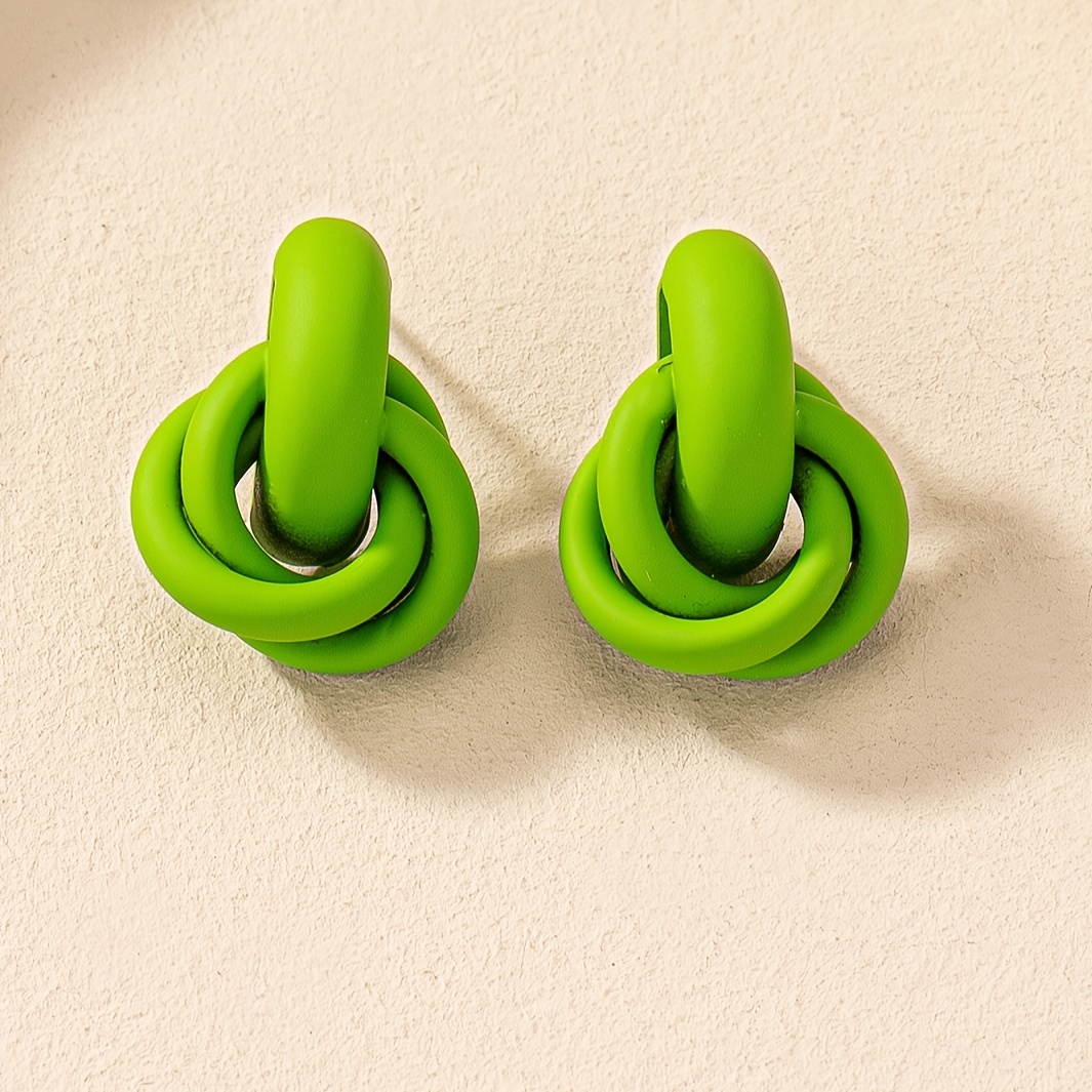 Geometric Metal Stud Earrings Party Decorative Accessories