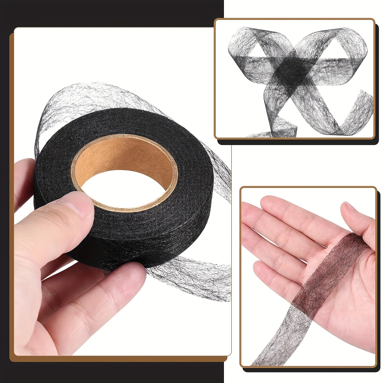 Rolin Roly 2 cintas de fusión de tela, cinta adhesiva fusible, cinta  adhesiva para dobladillo, cinta de dobladillo termoadhesiva, rollo de cinta  sin
