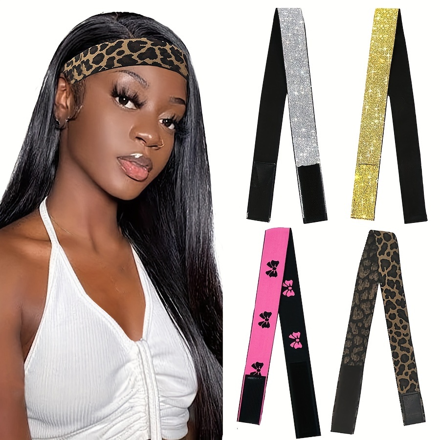 Elastic Bands for Wig Edges Wig Band - 4PCS Adjustable Lace Melting Band  for Wigs Edge Wrap to Lay Edges - Wig Band for Lace Frontal Melt - Wig  Accessories for Salon