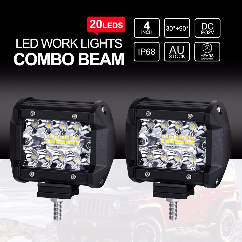 2 barras de luz de 7 pulgadas, 30 W, barra de luz LED de una sola fila,  lámpara de conducción Spot Off Road barras de luz LED para camiones, barco