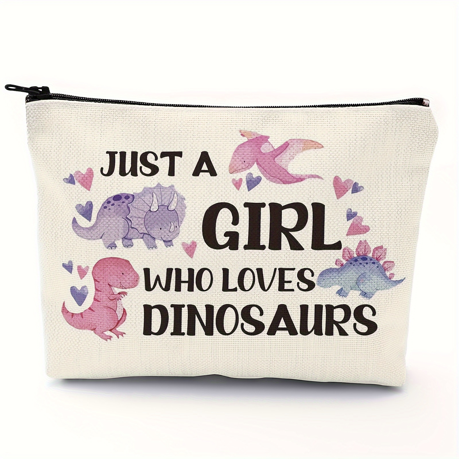 

Dinosaur Makeup Bag Zipper Pouch, Polyester Cosmetic Travel Bag, Toiletry Case Multi Functional Pouch Gifts For Friends