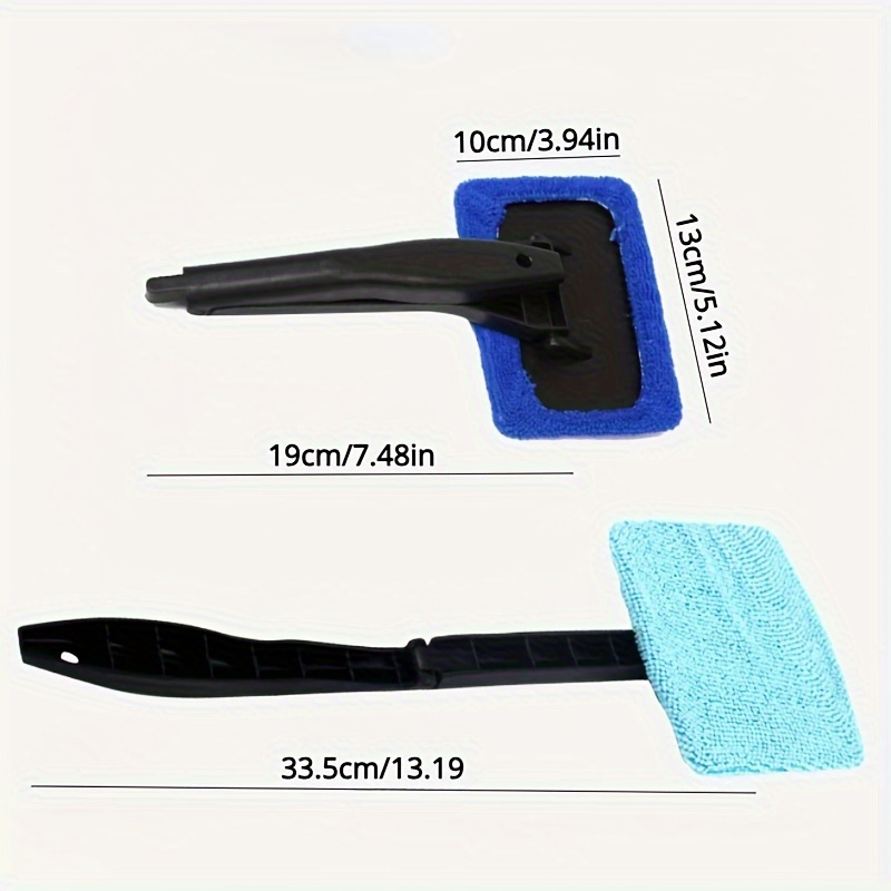Car Window Cleaning Brush With 2 Replacement Cloth Cover Car - Temu