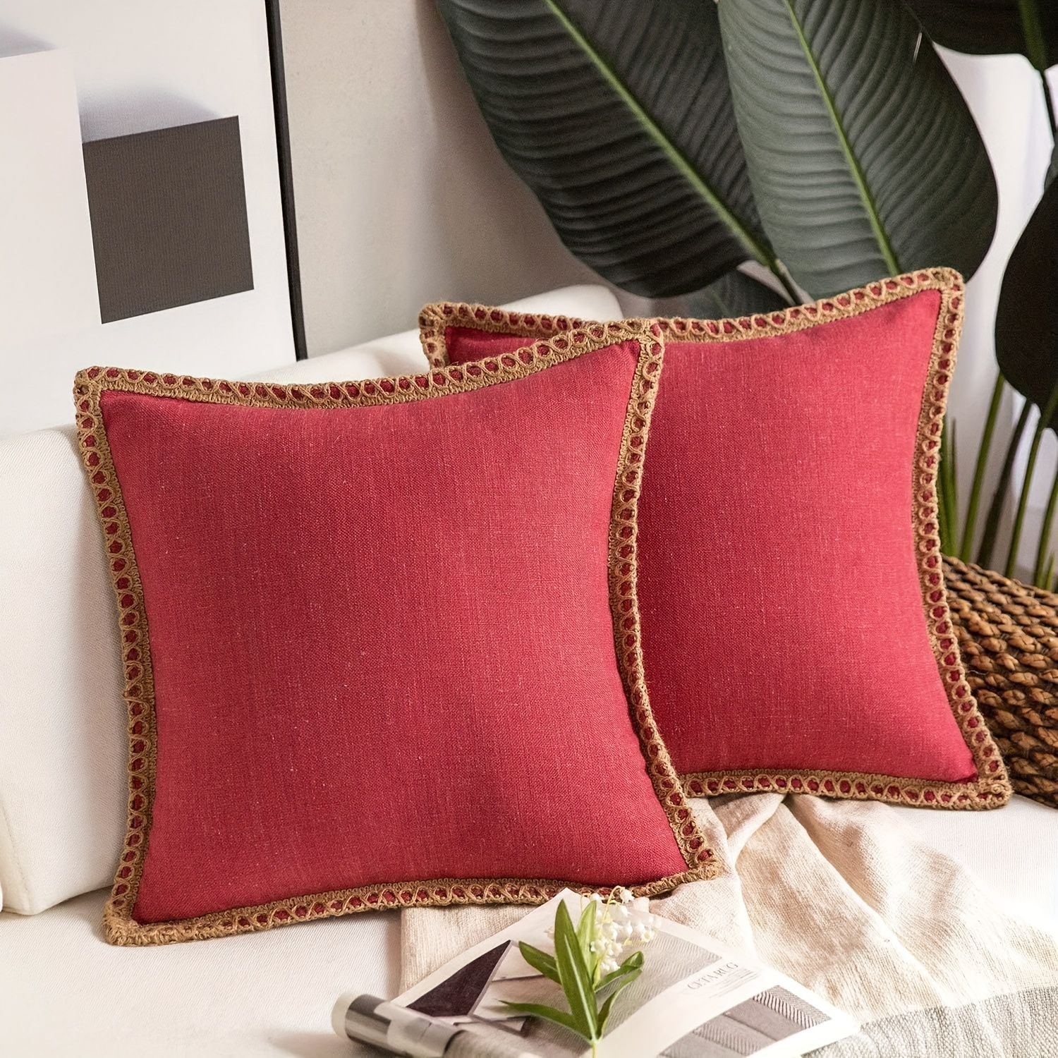 2Pcs Throw Pillows Washable Throw Pillow Sofa Decoration Supple Throw Pillow