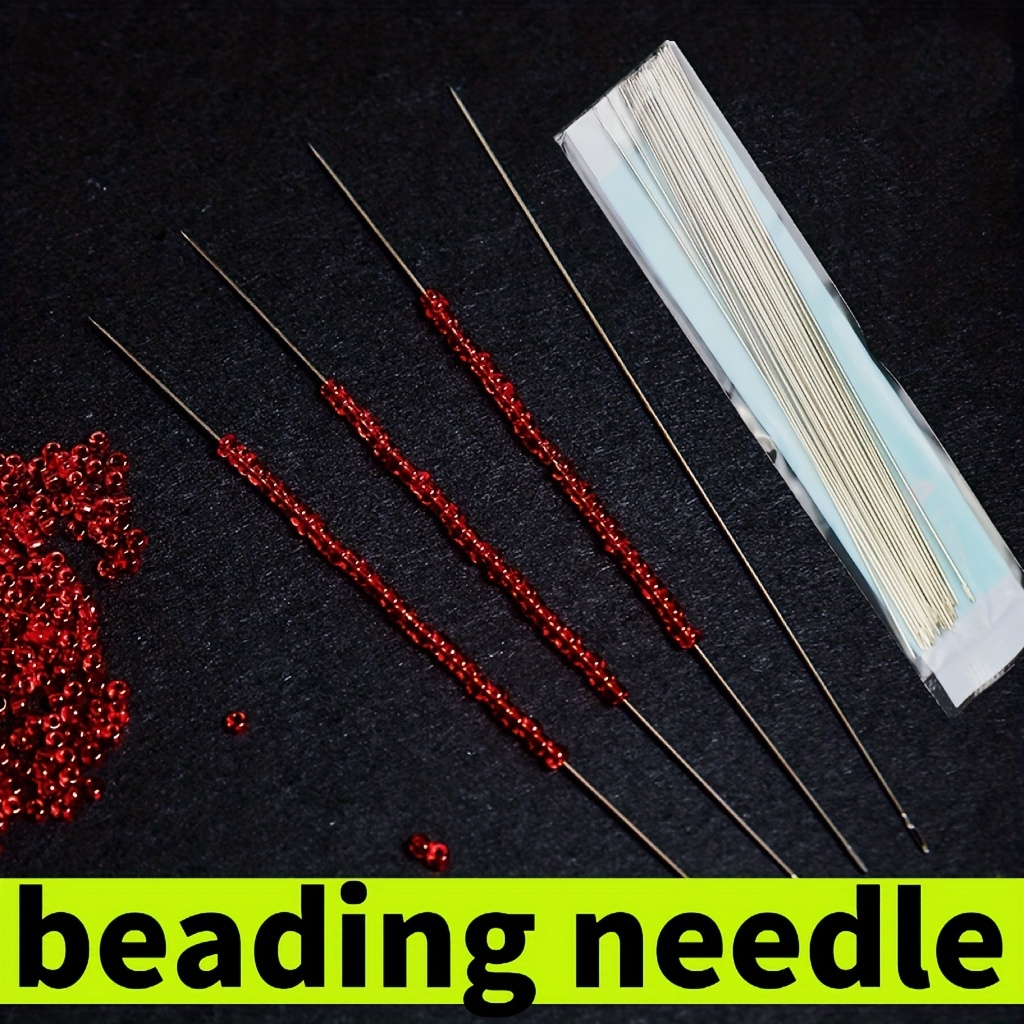 Bead Needles Rice Bead Needles Stainless Steel Big Eye - Temu