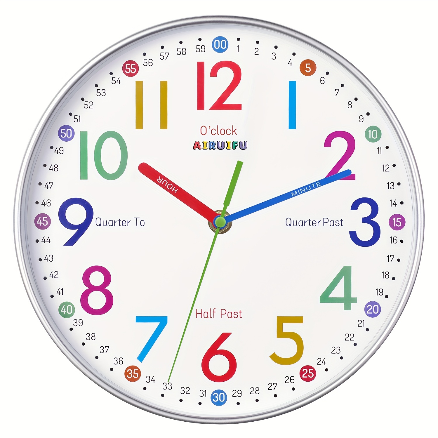 Horloge d'apprentissage en bois Horloge d'enseignement colorée Horloge en  bois Jouet horloge d'apprentissage Temps éducatif Jouet avec temps  numérique Apprentissage Enfants Salle de jeux familiale